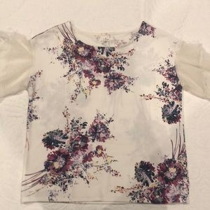 Short Sleeve Off White Blouse